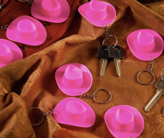 Hot Pink Cowboy Hat Keychains